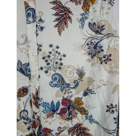 St Johns Bay Top Women XL Paisley Floral Boho Peasant Cottagecore Ruffle Casual - Picture 5 of 7